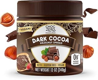 Vegan Cocoa Hazelnut Spread – Sugar Free, Keto Friendly, Low Carb Chocolate Dessert & Bread Topping, Gluten Free, High Fiber, 12 oz Jar
