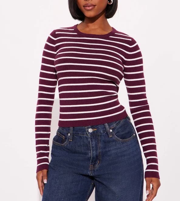 Fashion Nova Tylie Striped Sweater Top