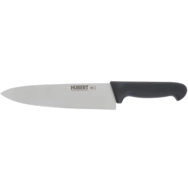 HUBERT Stainless Steel Cook's Knife with Black Polypropylene Handle - 10"L Blade