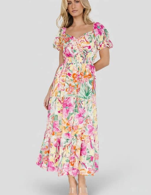 Baltic Born Denzel Puff-Sleeve Midi