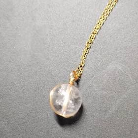 Natural Crystal Sphere Pendent Necklace