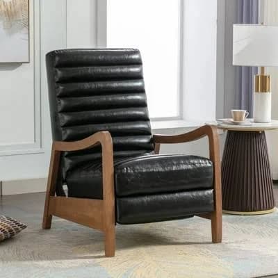 Bestier 26" Luxurious Oil Wax Leather Push-Back Recliner