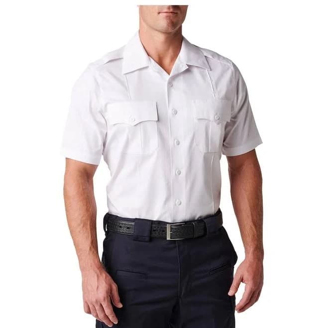 NYPD Men's Stryke Twill Short Sleeve Shirt