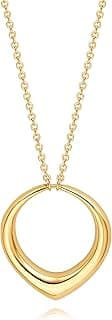 Long Pendant Necklace for Women Gold Plated Circle Long Chain Necklace Y Necklace Jewelry for Women