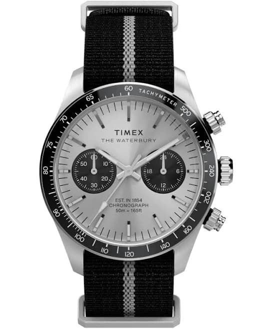 Timex Men's Waterbury Heritage Chronograph Watch with Fabric Strap