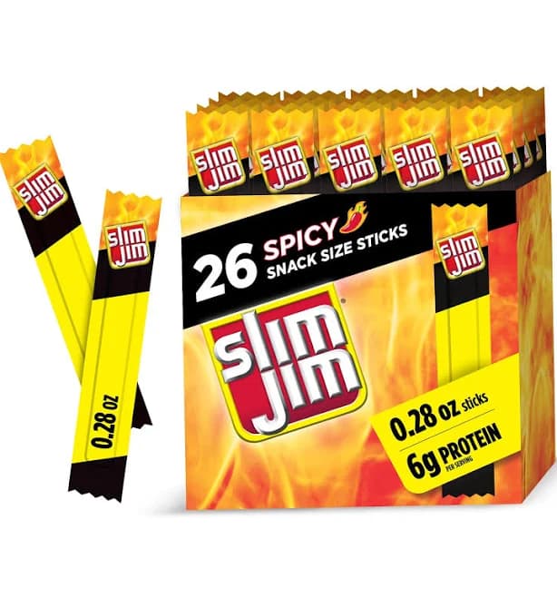 Slim Jim Smoked Meat Sticks Spicy Flavor