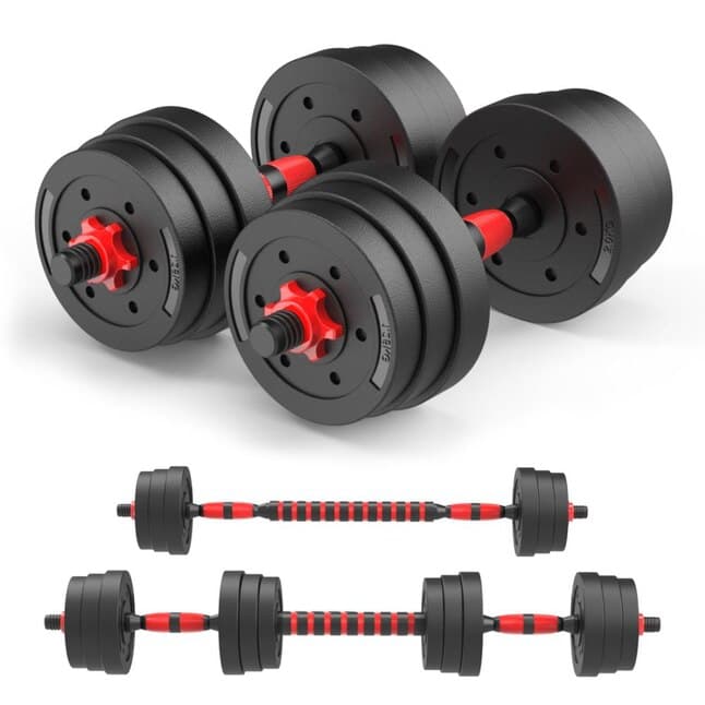 FUFU&GAGA Adjustable Dumbbell Set of 2 Stainless steel 16 -Piece Set 39.68-lbs. Adjustable Dumbbell in the Dumbbells department at Lowes.com