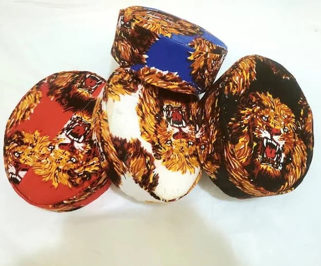 Traditional Isiagu Lion Head Kufi Hat. Igbo Red Cap.
