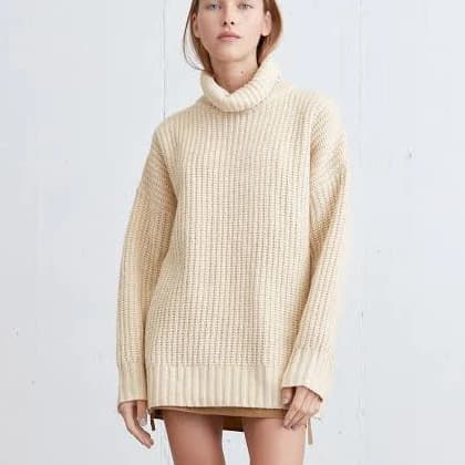 Oak + Fort Chunky Turtleneck Sweater