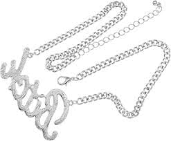 Q&Q Fashion Collar de plata de celebridad urbana con diamantes de imitación, cadena gruesa con diamantes de imitación, joyería de amistad para mejor amiga, regalo de mejor amiga, Aleación con chapado : Ropa, Zapatos y Joyería - Amazon.com