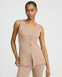 Novelty Button Knit Cutaway Vest | Express