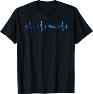 Sports Swimming Club Hobby Swimmer Heartbeat Swimming T-Shirt
