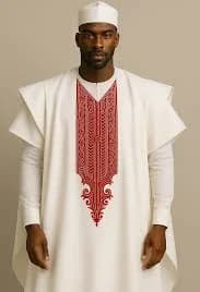 Ayanfe – Prestige Cotton Agbada Robe in White — AGBÁDÁ