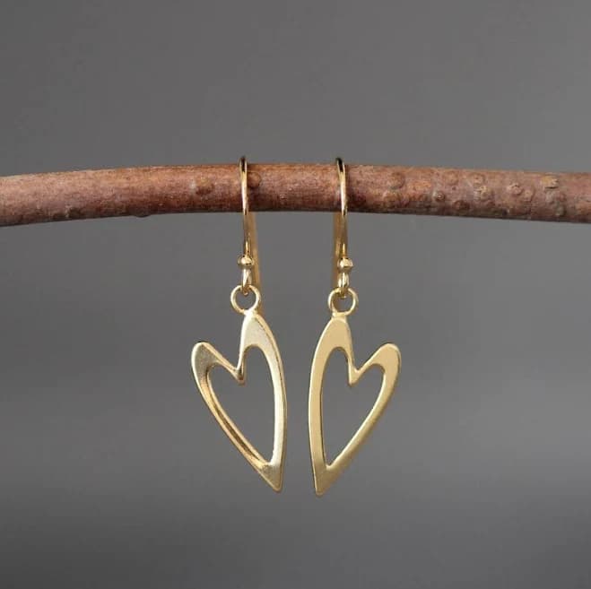 24K Gold Vermeil Open Heart Earrings
