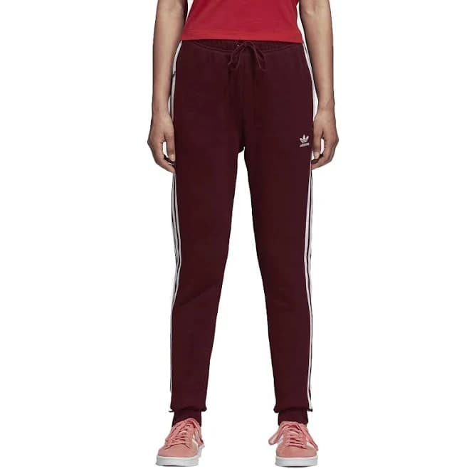 Adidas Trefoil Women's Cuffed Track Pants "Maroon / White" Dh3147