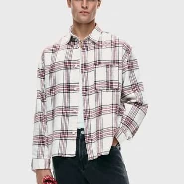 H&M Men's Relaxed-Fit Plaid Shirt