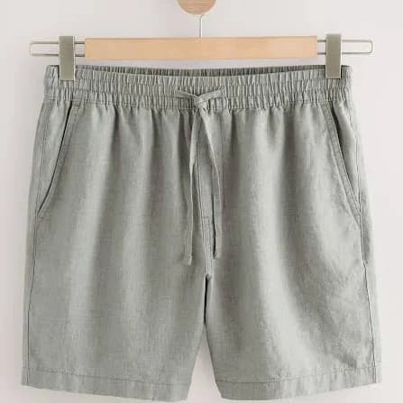 Next Sage Men's Signature Linen Elasticated Waist Shorts