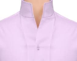 Lilac High Collar Shirt, 100% Egyptian Cotton, Handmade - Etsy
