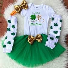 Baby Girls First Birthday Outfit, special gift for your princess - Sparkly Gold One Design