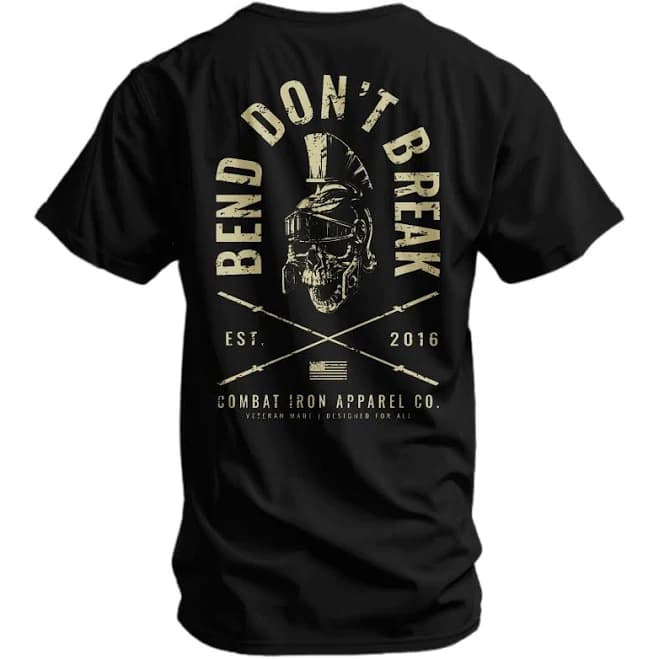 Bend Don't Break Barbell Skull T-Shirt