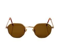Hexagon Sunglasses in Gold - Warm Brown Lenses – Closr