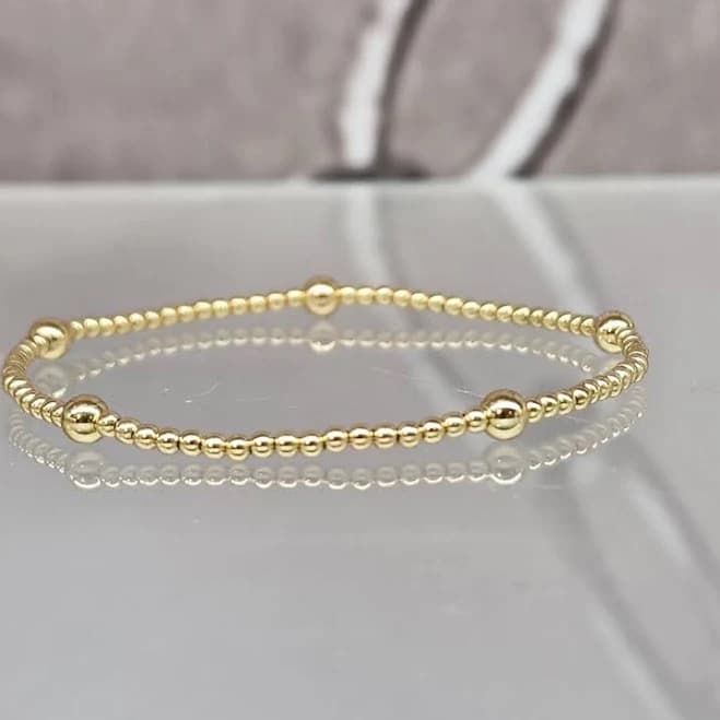 14kt Gold Filled Adjustable Beaded Bracelet