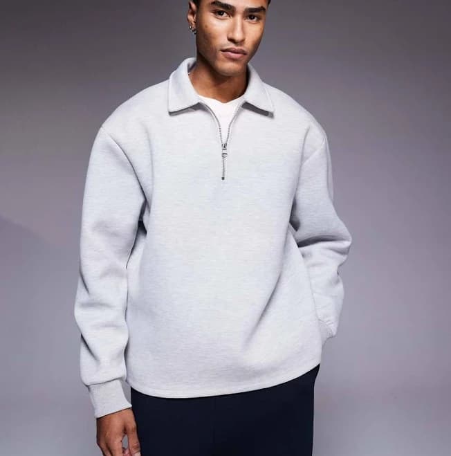 ASOS Relaxed Quarter Zip Sweatshirt