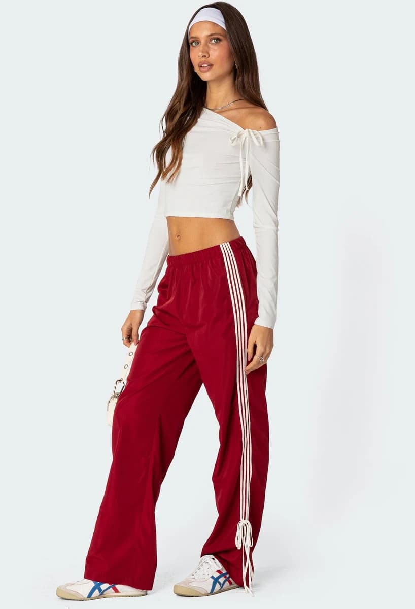 EDIKTED Women's Remy Ribbon Track Pants