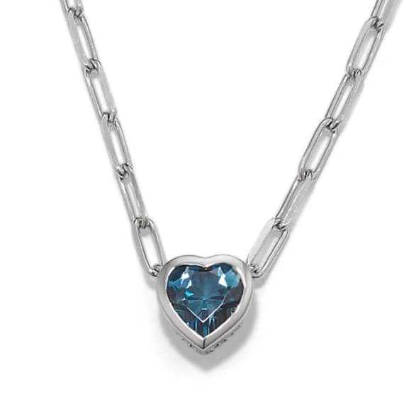 Lucile London Topaz Heart Necklace in Sterling Silver