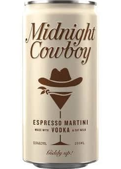 Midnight Cowboy Vodka Espresso Martini 200ml – Ready to Drink Cold Brew Coffee Vodka Cocktail from New York