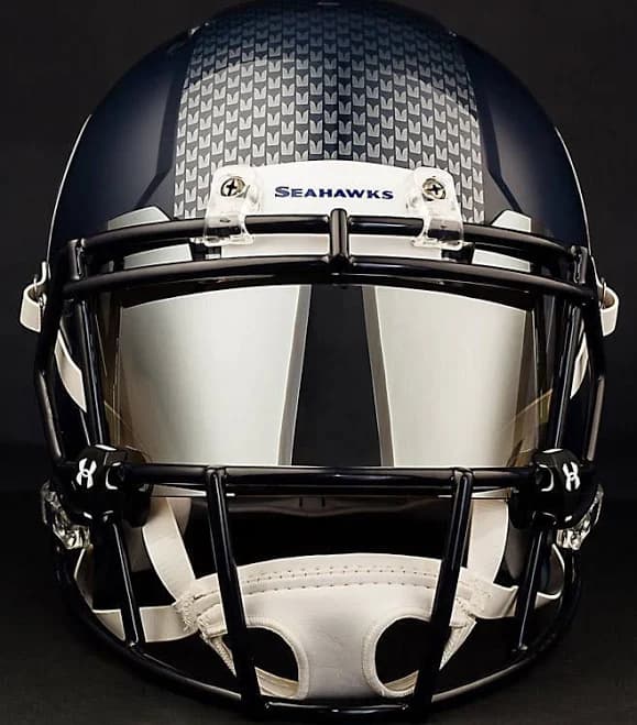Seattle Seahawks Nfl Football Helmet With Chrome Mirror Visor / Eye