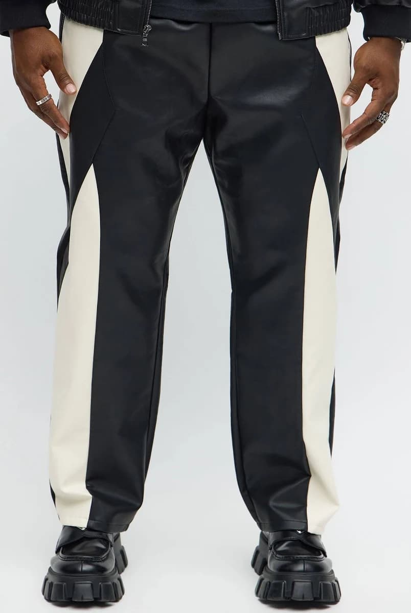 Fashion Nova Men's Slim Birmingham Faux Leather Pants