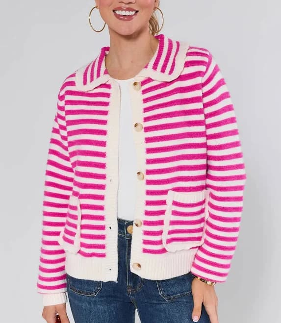 Avara Arlo Striped Knit Cardigan