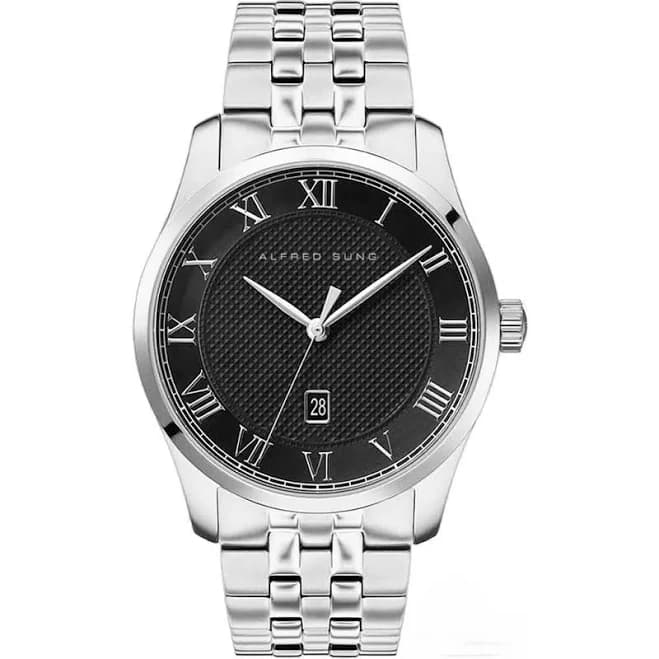 Alfred Sung Men's Tempus Stainless Steel Bracelet Watch