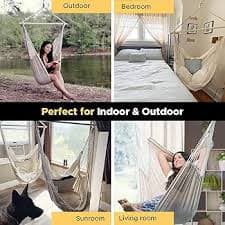 ADVOKAIR Hammock Chair Hanging Chair Rope Swing XXL - Max 500lbs, 70in Large Hammock Swing Chair -Portable Steel Spreader Bar with Anti-Slip Rings-Roomy & Strong : Patio, Lawn & Garden - Amazon.com