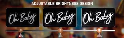 InnovTools Oh Baby Neon Sign for Wall Decor, LED Neon Sign with Dimmer Switch, Light Up Sign for Baby Shower Decorations, Birthday Party, Bedroom Decor, 16.5x8Inch - Amazon.com