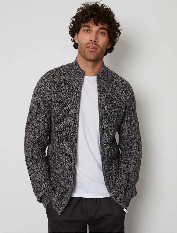 Threadbare Men's Zip Up Cardigan