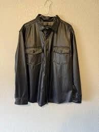 Pacsun Faux Leather Button Down Shirt Shacket Size Large Men's