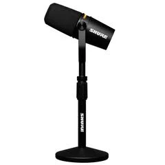 Shure MV7+-K Podcast XLR/USB Microphone Bundle with Gator Desktop Stand (Black)
