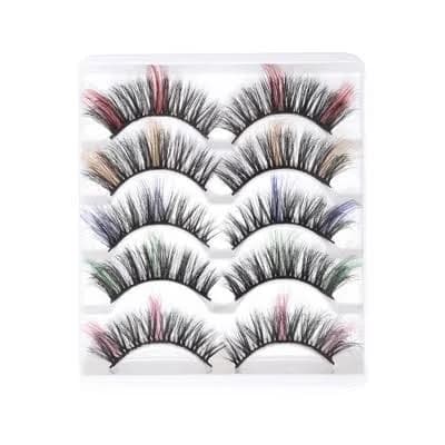 Unique Bargains 3D Mixed Color Colorful False Eyelash