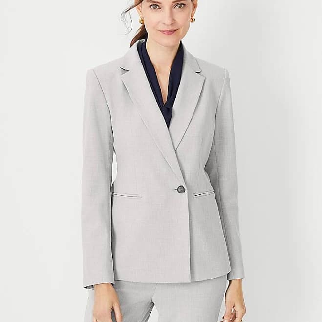 Ann Taylor Women's Fitted Double Breasted Bi-Stretch Blazer
