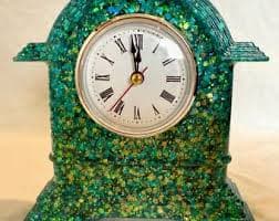 Resin Mantel Clock Blue and Silver Chunky Glitter - Etsy Canada