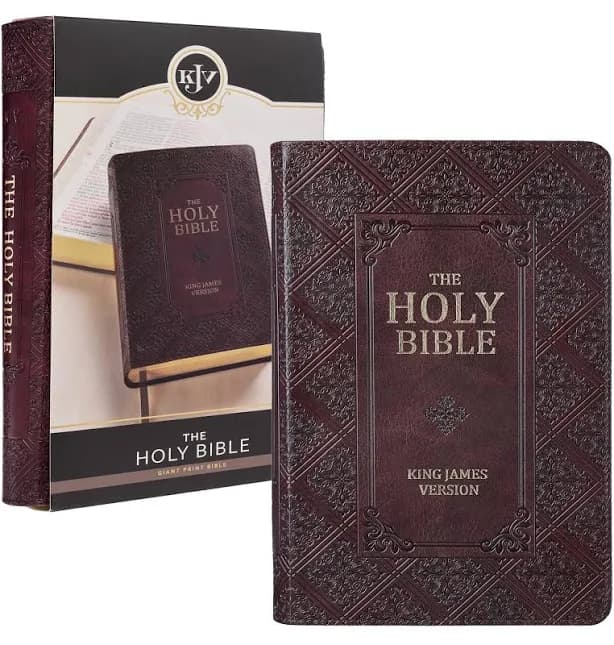 KJV Giant Print Lux-Leather Pattern Dark Brown