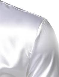 Amazon.com: Men's Satin Two-Piece Wedding Formal Minimalist Long Sleeved Shirt 1 S : Clothing, Shoes & Jewelry