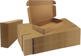 12x6x2 inches Shipping Boxes Bulk 25 Pack Brown, Corrugated Cardboard Box, Mailer Boxes for E-commerce Packaging and Holidays Gift, Small Giving Boxes for Wrapping Mailing Present