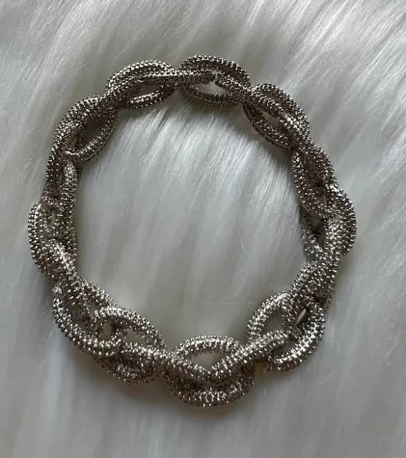 Silver Tone Link Chain Bracelet