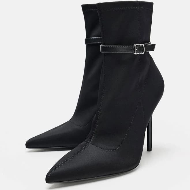 Zara Woman's Buckle Heeled Ankle Boots