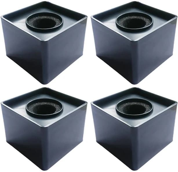 Actopus 4Pcs Black Microphone Cube Interview Square Mic Flag Studio Equipment