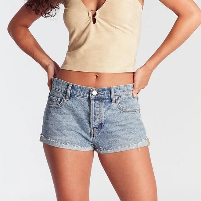 Women's Raw Cut Denim Micro Shorts