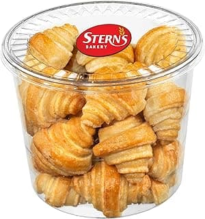 Rugelach Pastries | Approx 20 Vanilla Croissants | Breakfast Pastry | Dairy & Nut Free | Preservative Free | Unique for Holidays and Birthdays | 19 oz Stern’s Bakery ( Vanilla Rugelach Pastries, Club Size - 19 oz )